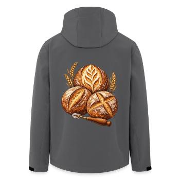 Brotkunst: Sauerteig und Kruste - Recycelte Männer Softshell-Jacke von Stanley/Stella - Anthrazit - Hinten - AI Model Male 185 light (185cm)