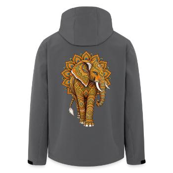 Mandala Elefant Zen Spirituell Yoga - Recycelte Männer Softshell-Jacke von Stanley/Stella - Anthrazit - Hinten - AI Model Male 185 light (185cm)