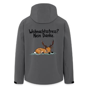 Weihnachtsstress? Nein Dank süßes Rentier - Recycelte Männer Softshell-Jacke von Stanley/Stella - Anthrazit - Hinten - AI Model Male 185 light (185cm)
