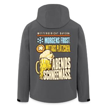 Wetterbericht Bayern Schneemaß - Recycelte Männer Softshell-Jacke von Stanley/Stella - Anthrazit - Hinten - AI Model Male 185 light (185cm)
