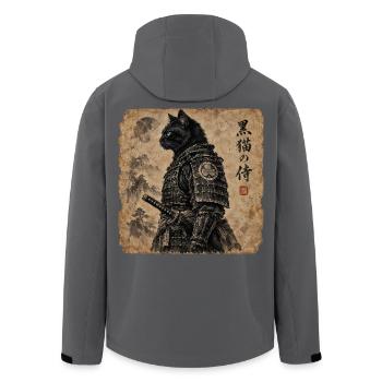 Samurai Japan Katze - Recycelte Männer Softshell-Jacke von Stanley/Stella - Anthrazit - Hinten - AI Model Male 185 light (185cm)