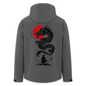  Samurai Japanischer Drache - Recycelte Männer Softshell-Jacke von Stanley/Stella - Anthrazit - Hinten - AI Model Male 185 light (185cm)