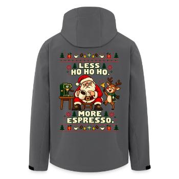 Weihnachten Espresso Kaffee Santa - Recycelte Männer Softshell-Jacke von Stanley/Stella - Anthrazit - Hinten - AI Model Male 185 light (185cm)