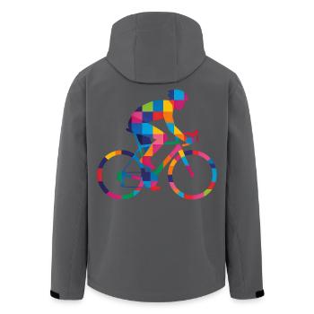 Lustiges Fahrrad Rennrad Gravel Radsport Geschenk - Recycelte Männer Softshell-Jacke von Stanley/Stella - Anthrazit - Hinten - AI Model Male 185 light (185cm)