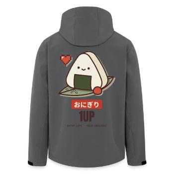 Onigiri 1UP Extra Life Pixel Heart Kawaii - Recycelte Männer Softshell-Jacke von Stanley/Stella - Anthrazit - Hinten - AI Model Male 185 light (185cm)