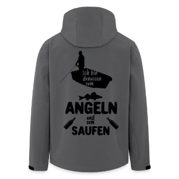 Angeln und Saufen - Recycelte Männer Softshell-Jacke von Stanley/Stella - Anthrazit - Hinten - AI Model Male 185 light (185cm)