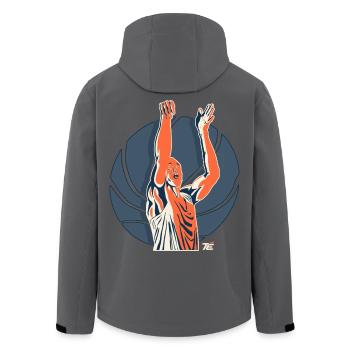 Basketballspieler Arme hoch - Retro Stil - Recycelte Männer Softshell-Jacke von Stanley/Stella - Anthrazit - Hinten - AI Model Male 185 light (185cm)