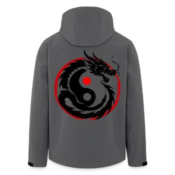 Tintenpinsel Chinesischer Drache Yin Yang - Recycelte Männer Softshell-Jacke von Stanley/Stella - Anthrazit - Hinten - AI Model Male 185 light (185cm)