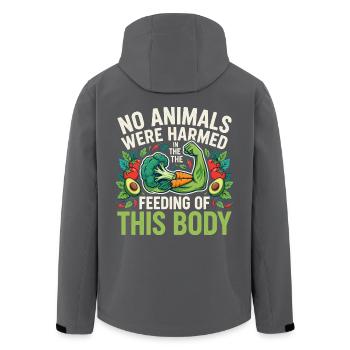 No Animals Were Harmed in the Feeding of This Body - Recycelte Männer Softshell-Jacke von Stanley/Stella - Anthrazit - Hinten - AI Model Male 185 light (185cm)