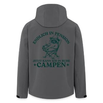 Pension Waschbär in Ruhe Campen - Recycelte Männer Softshell-Jacke von Stanley/Stella - Anthrazit - Hinten - AI Model Male 185 light (185cm)