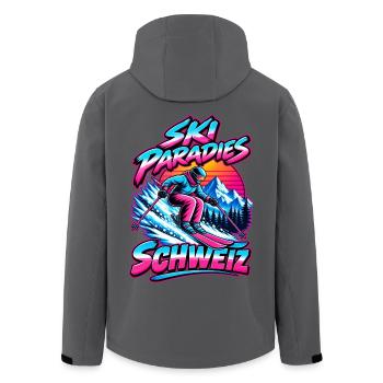 Ski Paradise Schweiz - Recycelte Männer Softshell-Jacke von Stanley/Stella - Anthrazit - Hinten - AI Model Male 185 light (185cm)