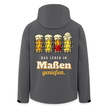 Das Leben in Maßen genießen - Recycelte Männer Softshell-Jacke von Stanley/Stella - Anthrazit - Hinten - AI Model Male 185 light (185cm)