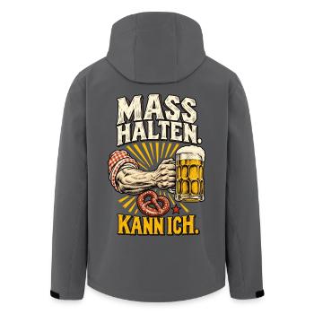 Maß halten Kann ich - Recycelte Männer Softshell-Jacke von Stanley/Stella - Anthrazit - Hinten - AI Model Male 185 light (185cm)