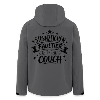 Sternzeichen Faultier - Aszendent Couch - Spruch - Recycelte Männer Softshell-Jacke von Stanley/Stella - Anthrazit - Hinten - AI Model Male 185 light (185cm)