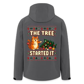 Weihnachten Katze Tannenbaum Chaos - Recycelte Männer Softshell-Jacke von Stanley/Stella - Anthrazit - Hinten - AI Model Male 185 light (185cm)