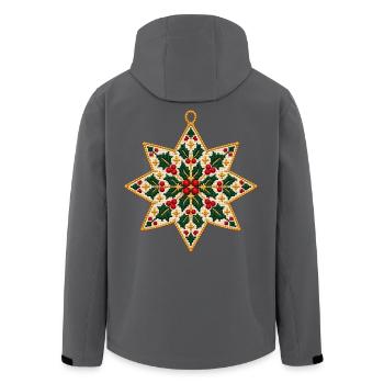 Weihnachtsstern Stickerei Ornament - Recycelte Männer Softshell-Jacke von Stanley/Stella - Anthrazit - Hinten - AI Model Male 185 light (185cm)