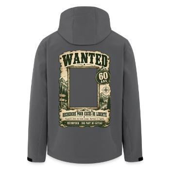 Wanted 60 Years – Geburtstagshumor und Freiheit - Recycelte Männer Softshell-Jacke von Stanley/Stella - Anthrazit - Hinten - AI Model Male 185 light (185cm)