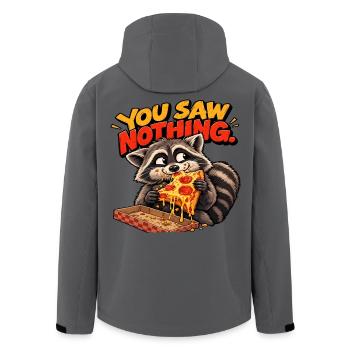 Pizza Thief Waschbär – Spaßiger Retro-Stil - Recycelte Männer Softshell-Jacke von Stanley/Stella - Anthrazit - Hinten - AI Model Male 185 light (185cm)
