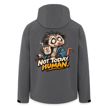Nicht heute, Mann! – Eine Maus ohne Kaffee - Recycelte Männer Softshell-Jacke von Stanley/Stella - Anthrazit - Hinten - AI Model Male 185 light (185cm)