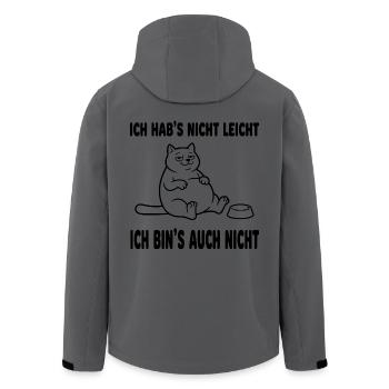 Dicke Katze Ich hab's nicht leicht lustiger Spruch - Recycelte Männer Softshell-Jacke von Stanley/Stella - Anthrazit - Hinten - AI Model Male 185 light (185cm)