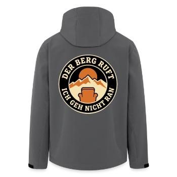 Der Berg ruft Ich geh nicht ran Wandern Retro - Recycelte Männer Softshell-Jacke von Stanley/Stella - Anthrazit - Hinten - AI Model Male 185 light (185cm)