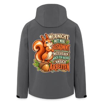 Eichhörnchen – An sich arbeiten - Recycelte Männer Softshell-Jacke von Stanley/Stella - Anthrazit - Hinten - AI Model Male 185 light (185cm)
