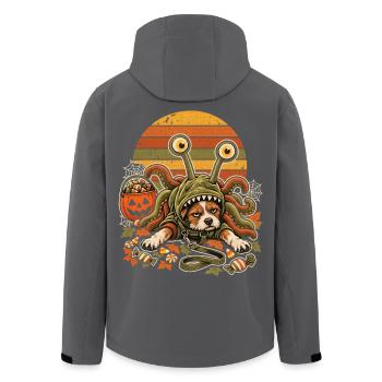 Halloween Hund zu gruselig zum Laufen - Recycelte Männer Softshell-Jacke von Stanley/Stella - Anthrazit - Hinten - AI Model Male 185 light (185cm)