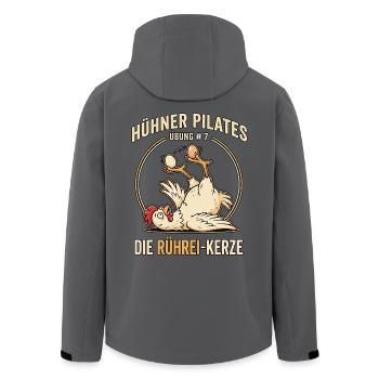 Hühner Pilates Rührei Kerze - Recycelte Männer Softshell-Jacke von Stanley/Stella - Anthrazit - Hinten - AI Model Male 185 light (185cm)