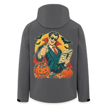 Halloween-Geist-Lehrer mit Whiteboard-Marker - Recycelte Männer Softshell-Jacke von Stanley/Stella - Anthrazit - Hinten - AI Model Male 185 light (185cm)