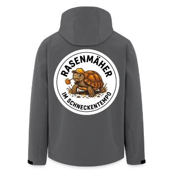 Landschildkröte Rasenmäher Freigehege Garten - Recycelte Männer Softshell-Jacke von Stanley/Stella - Anthrazit - Hinten - AI Model Male 185 light (185cm)