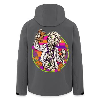 Halloween-Arztmumie vor Retro-Sonne - Recycelte Männer Softshell-Jacke von Stanley/Stella - Anthrazit - Hinten - AI Model Male 185 light (185cm)