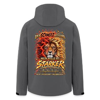Der Schmerz ist stark – mein Wille ist stärker - Recycelte Männer Softshell-Jacke von Stanley/Stella - Anthrazit - Hinten - AI Model Male 185 light (185cm)