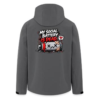 My Social Battery Is Dead – Funny Sarcasm - Recycelte Männer Softshell-Jacke von Stanley/Stella - Anthrazit - Hinten - AI Model Male 185 light (185cm)