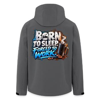 Born to Sleep Forced to Work – Coffee Humor - Recycelte Männer Softshell-Jacke von Stanley/Stella - Anthrazit - Hinten - AI Model Male 185 light (185cm)