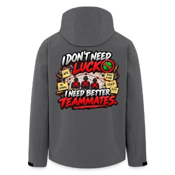 Ich brauche bessere Teamkollegen – Gaming Meme - Recycelte Männer Softshell-Jacke von Stanley/Stella - Anthrazit - Hinten - AI Model Male 185 light (185cm)