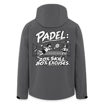 Padel: 20% Können, 80% Ausreden | Lustiges Padel-Tennis - Recycelte Männer Softshell-Jacke von Stanley/Stella - Anthrazit - Hinten - AI Model Male 185 light (185cm)