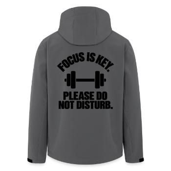 Minimalist "Focus Is Key" Gym & Fitness –Statement - Recycelte Männer Softshell-Jacke von Stanley/Stella - Anthrazit - Hinten - AI Model Male 185 light (185cm)