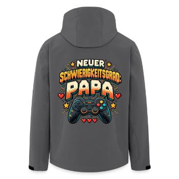 Neuer Schwierigkeitsgrad Papa - Recycelte Männer Softshell-Jacke von Stanley/Stella - Anthrazit - Hinten - AI Model Male 185 light (185cm)