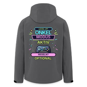 Onkel Modus Aktiv Neon Gaming - Recycelte Männer Softshell-Jacke von Stanley/Stella - Anthrazit - Hinten - AI Model Male 185 light (185cm)