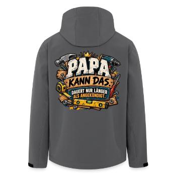 Papa Kann Das – DIY Vaterwitz - Recycelte Männer Softshell-Jacke von Stanley/Stella - Anthrazit - Hinten - AI Model Male 185 light (185cm)