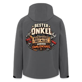 Bester Onkel – Repariert Fast Alles - Recycelte Männer Softshell-Jacke von Stanley/Stella - Anthrazit - Hinten - AI Model Male 185 light (185cm)