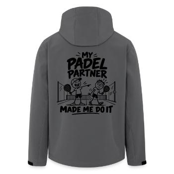 Mein Padel-Partner hat mich dazu gebracht | Lustiger Padel - Recycelte Männer Softshell-Jacke von Stanley/Stella - Anthrazit - Hinten - AI Model Male 185 light (185cm)