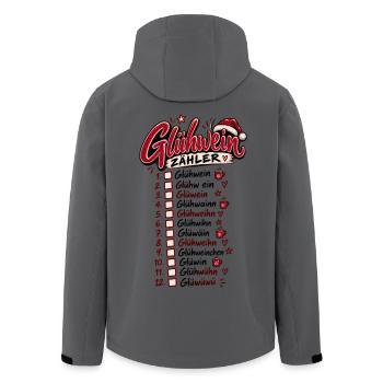 Glühwein Zähler – Lustiger Weihnachtsspruch - Recycelte Männer Softshell-Jacke von Stanley/Stella - Anthrazit - Hinten - AI Model Male 185 light (185cm)