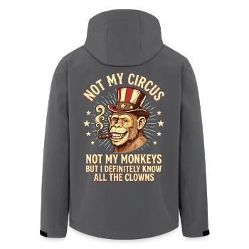 Not My Circus Not My Monkeys Clowns Affe Spruch - Recycelte Männer Softshell-Jacke von Stanley/Stella - Anthrazit - Hinten - AI Model Male 185 light (185cm)