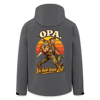 Opa Ich hab keine Zeit - Recycelte Männer Softshell-Jacke von Stanley/Stella - Anthrazit - Hinten - AI Model Male 185 light (185cm)