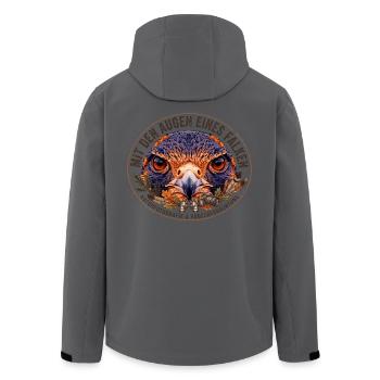 Falkenblick Naturfotograf Vogelbeobachter Shirt - Recycelte Männer Softshell-Jacke von Stanley/Stella - Anthrazit - Hinten - AI Model Male 185 light (185cm)