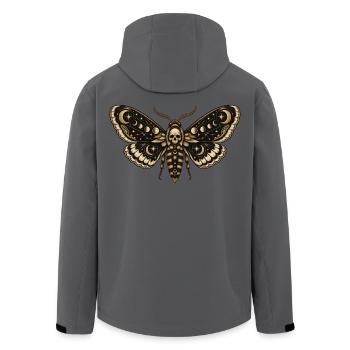 Mondmotte mit Totenkopf kosmischer Horror - Recycelte Männer Softshell-Jacke von Stanley/Stella - Anthrazit - Hinten - AI Model Male 185 light (185cm)
