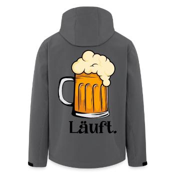 Läuft - Schäumender Bierkrug - Recycelte Männer Softshell-Jacke von Stanley/Stella - Anthrazit - Hinten - AI Model Male 185 light (185cm)