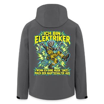 Elektriker-Zombie tanzt ohne Musik - Recycelte Männer Softshell-Jacke von Stanley/Stella - Anthrazit - Hinten - AI Model Male 185 light (185cm)