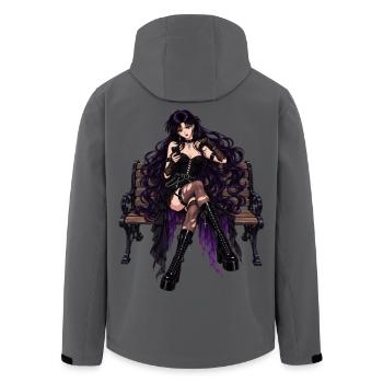 Gothic-Frau auf Parkbank – Violette Eleganz - Recycelte Männer Softshell-Jacke von Stanley/Stella - Anthrazit - Hinten - AI Model Male 185 light (185cm)